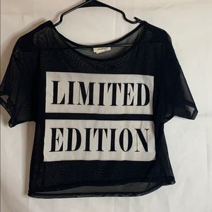 Graphic black crop top